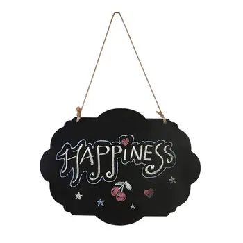 

Flower Hanging Wooden Blackboard Double Sided Erasable Chalkboard Wordpad Message Black Board Office School Supplies