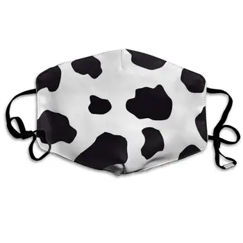 

Unisex Mouth Cover Mask with Adjustable Ear-Loops, Anti Dust Mouth Face Cover for Running Cycling Outdoor, Milk Cow Pattern
