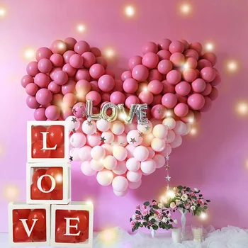 

4pcs/set 30cm Clear Balloon Box Plastic BABY LOVE Boxes for Kids Birthday Party Decoration Baby Shower Wedding Box Balloon Decor