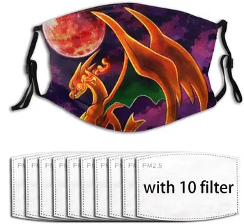 

Mouth Mask Mega Charizard Protection Mouth 5 Layers Air Pollution Adult Girls Reusable Facial Filter Outdoor with 16 Filter