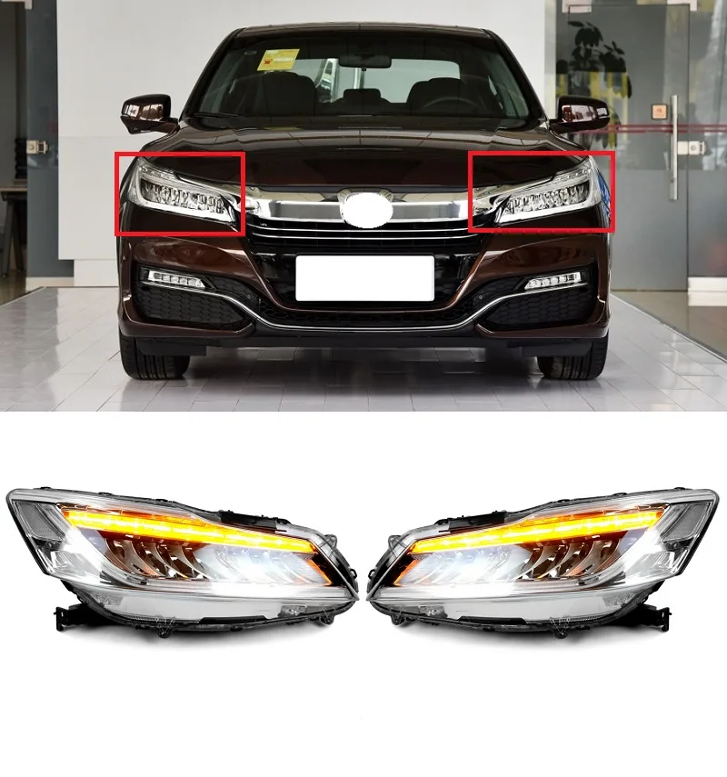 

Lofty Richy LED Headlights For HONDA ACCORD 2016 Car Led Lights Double Xenon Lens Accessories Daytime Running Lights Fog Lights