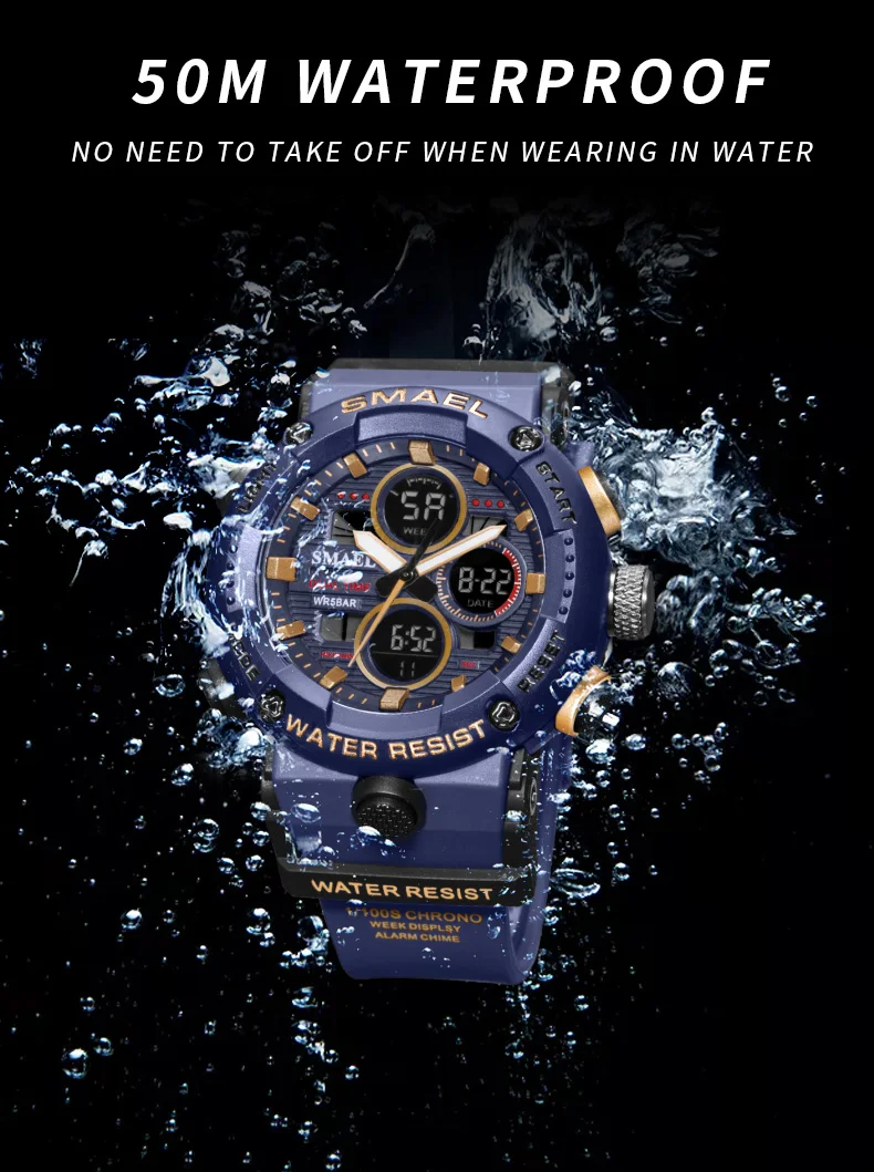 SMAEL Waterproof LED Digital Sport Watches