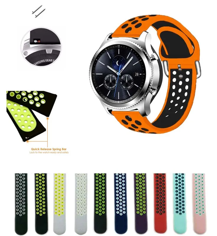 Ремешок для Galaxy watch 46 мм силиконовый браслет Samsung Gear S3 Frontier active 2 20 22 | Электроника