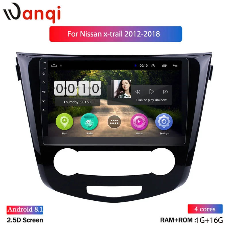 

10.1inch Android 8.1 2.5D Tempered HD Touchscreen Radio for Nissan qashqai X-Trail 2012-2018 with Bluetooth USB WIFI support SWC