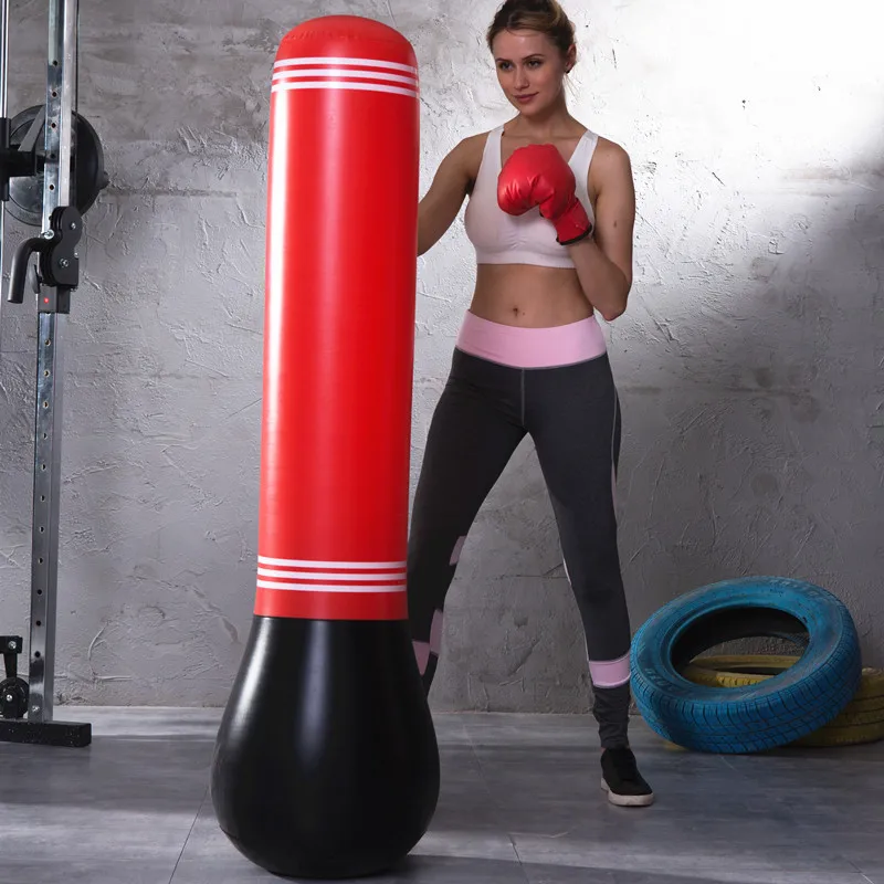 Boxing Training Fitness Vertical Inflatable Bag Pvc Thick Column Tumbler Sandbag Tool Mma | Спорт и развлечения