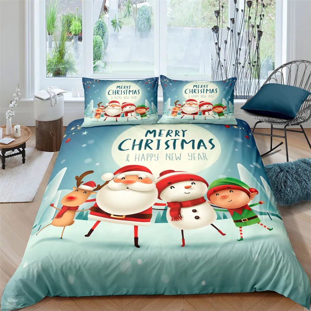 3D Printed Merry Christmas Bedding Set 