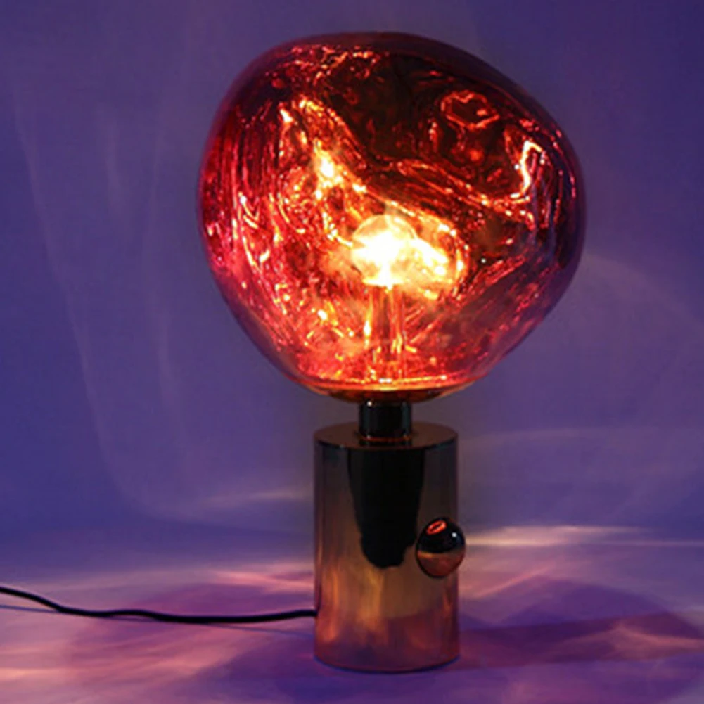 Volcanic Lava Table Lamp, Glass Desk Lamp, Nightstand for Bedroom Bedside- 10 x 17 Inches, Art Diamond Decoration Table Lamp