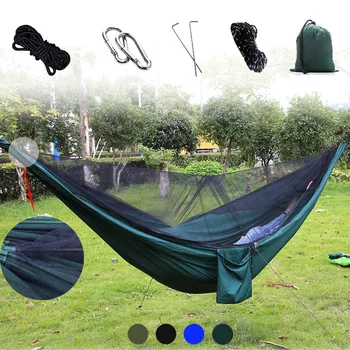 

300kg Max. load Camping Outdoor Hammock Hanging Bed with Built-in Mosquito Net