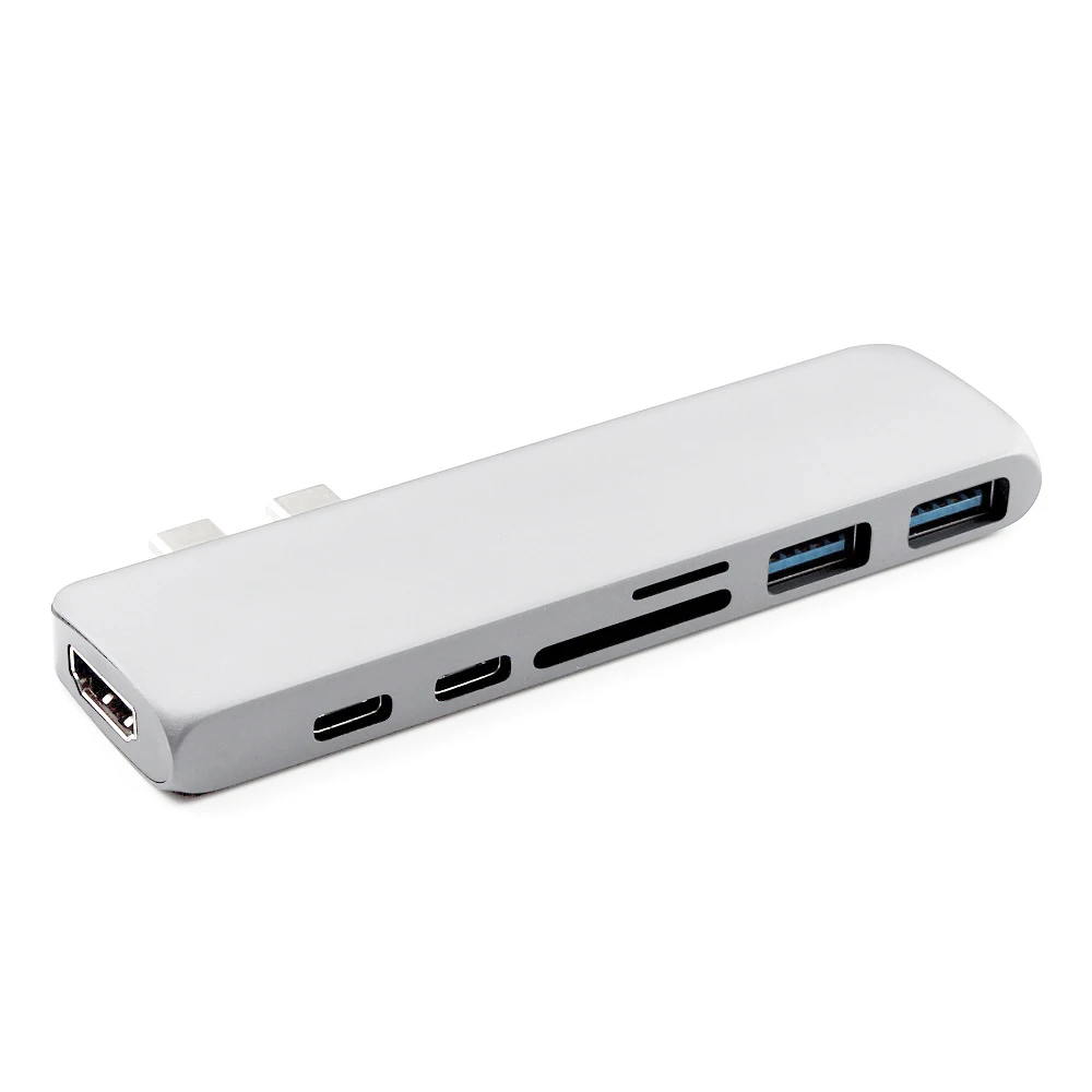 6 в 1 Многофункциональный USB 3,0 концентратор Тип C адаптер с HDMI RJ45 VGA порт для нового MacBook Pro/ Air 13 A1932/huawei/Xiaomi