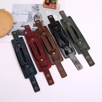 

New Fashion Johnny Depp Vintage unique individual leather bracelet Retro punk cowhide bracelets Men High Qualiry