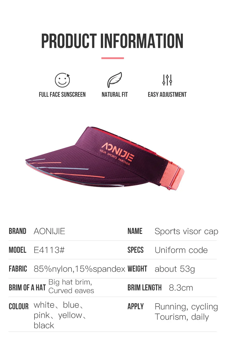 Adjustable Men Women Summer Sports Wide Sun Visor Cap Hat For Beach Golf Fishing Marathon Running Cycling sports hat