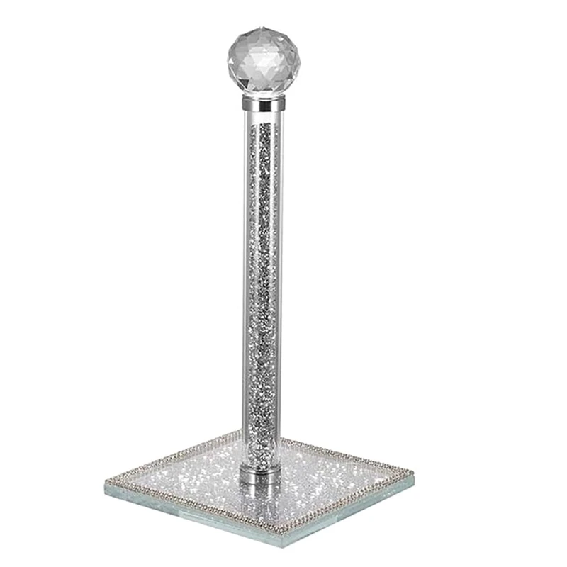 Bling Crystal Paper Towel Holder Roll Holder, Cute and Filled with Sparkly  Crushed Diamonds, Stunning Silver, Mirrored Glass, Kitchen