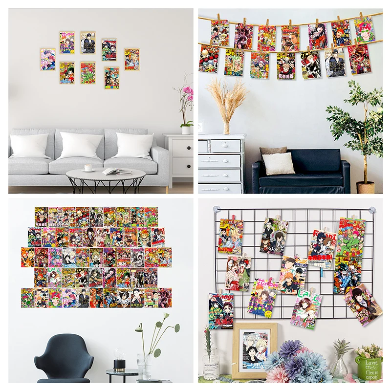 10PCS Wall Collage Anime Series Style Art Painting Wall Sticker Bedroom  Cartoon Paper Warm Color Room Decor For Girls Wall - AliExpress