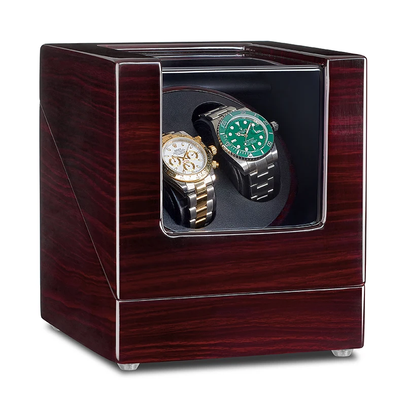 

Черное дерево для выпекания часы намотки с тихим мотором 2 + 0 хранения черный искусственная кожа интерьер Высокое качество Оптовая коробка