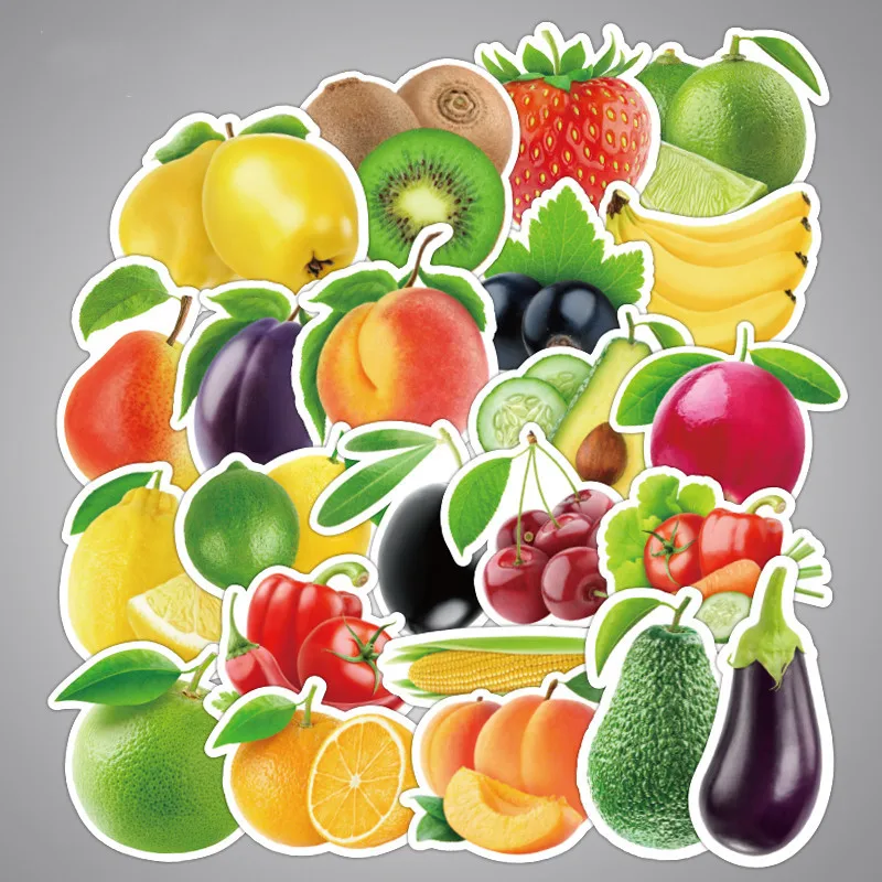 25 шт./лот изысканный мультфильм свежие фрукты и овощи-наклейки для кухни стакан для выпекания блюдо холодильник детские развивающие игрушки