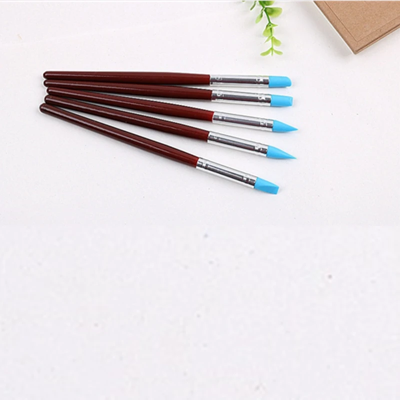 Set Di 5 Strumenti Per Scolpire L'argilla In Silicone, Con Punte In Gomma Di Diverse Forme (conica, Piatta, A Scalpello, A Tazza). Morbidi, Flessibili, Anti-impronta. Ideali Per Ceramica E Dettagli. - 3