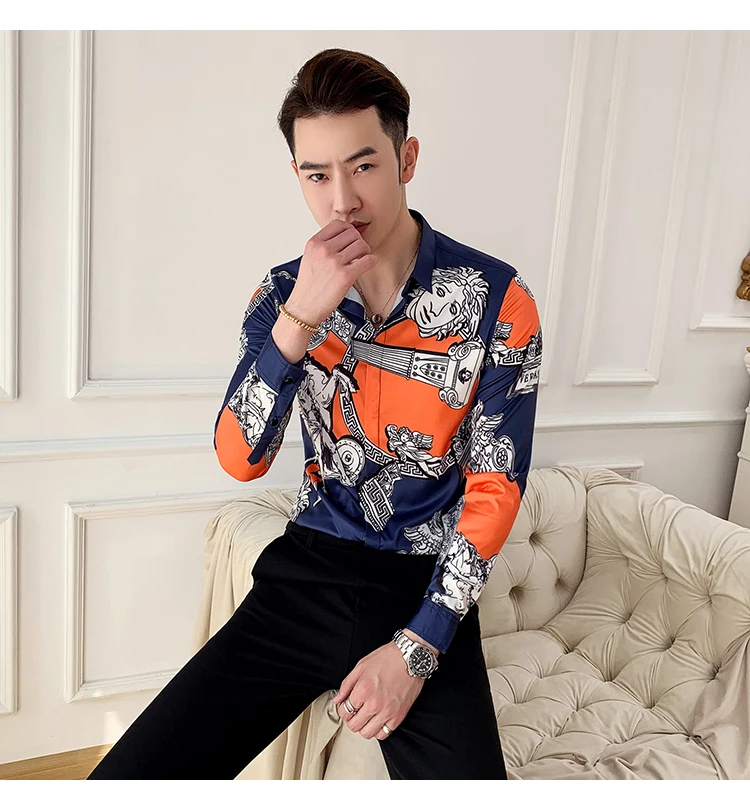Мужская рубашка Camisa Masculina с длинным рукавом, четыре приталенных повседневных рубашки, летняя брендовая Новая мужская Клубная футболка
