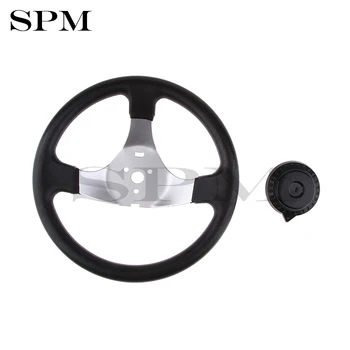 

300mm Steering wheel With Cap Assy 3 Spoke Go Kart Buggy Quad Wheel For Hammerhead Kandi JCL Fits 150cc - 250cc Engines