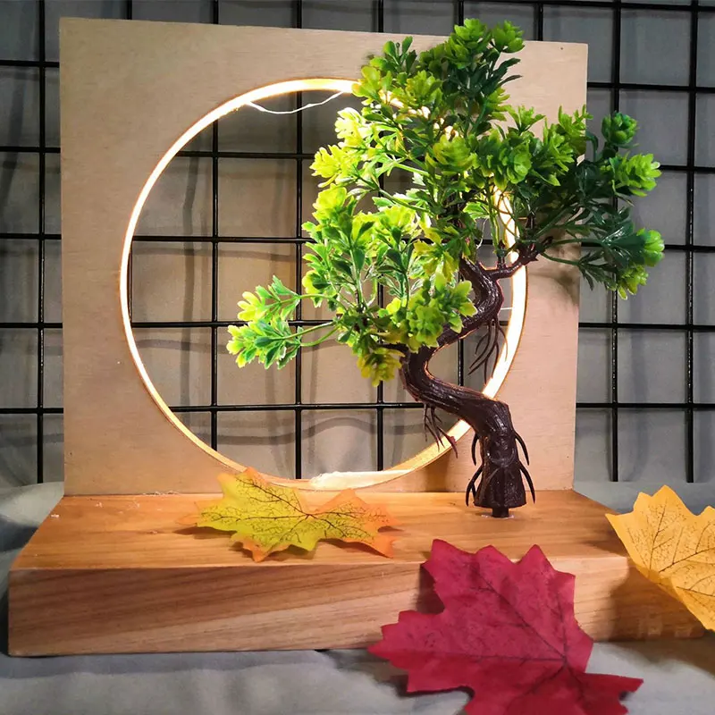 Деревянный светодиодный настольный светильник с лунным деревом, скандинавский винтажный Настольный светильник с Луной для украшения дома, креативная прикроватная лампа для рождественского подарка