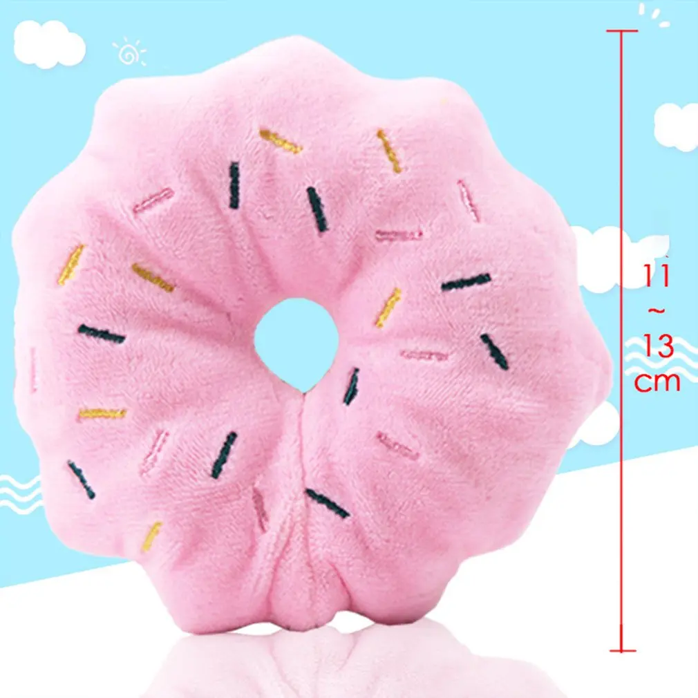 Two Colors Optional Pink Brown Donut Plush Vocal Bb Pet Dog Cat Toy Pet Toy Sound 5