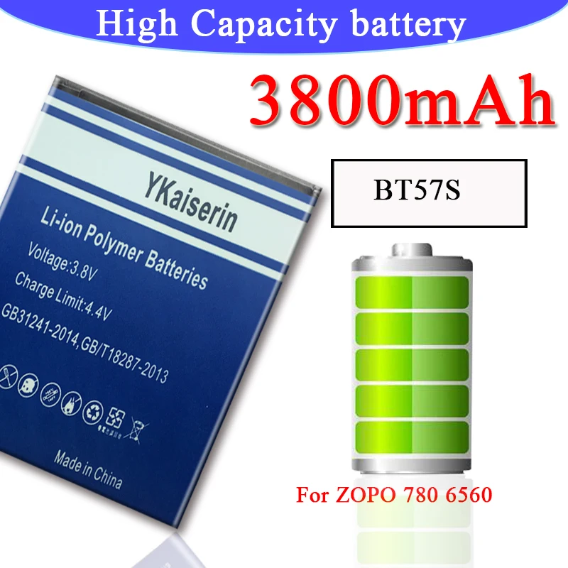 BT57S 3800 мАч перезаряжаемый телефон Аккумулятор для смартфонов ZOPO 780 6560 ZP780 ZP6560 литий-ионный полимерный стабильный аккумулятор