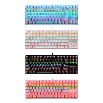 

New K550 87 Keys USB Wired Blue Switch Gorgeous Backlight Mechanical Keyboard for Gaming Office PC Wired Gaming Keyboards
