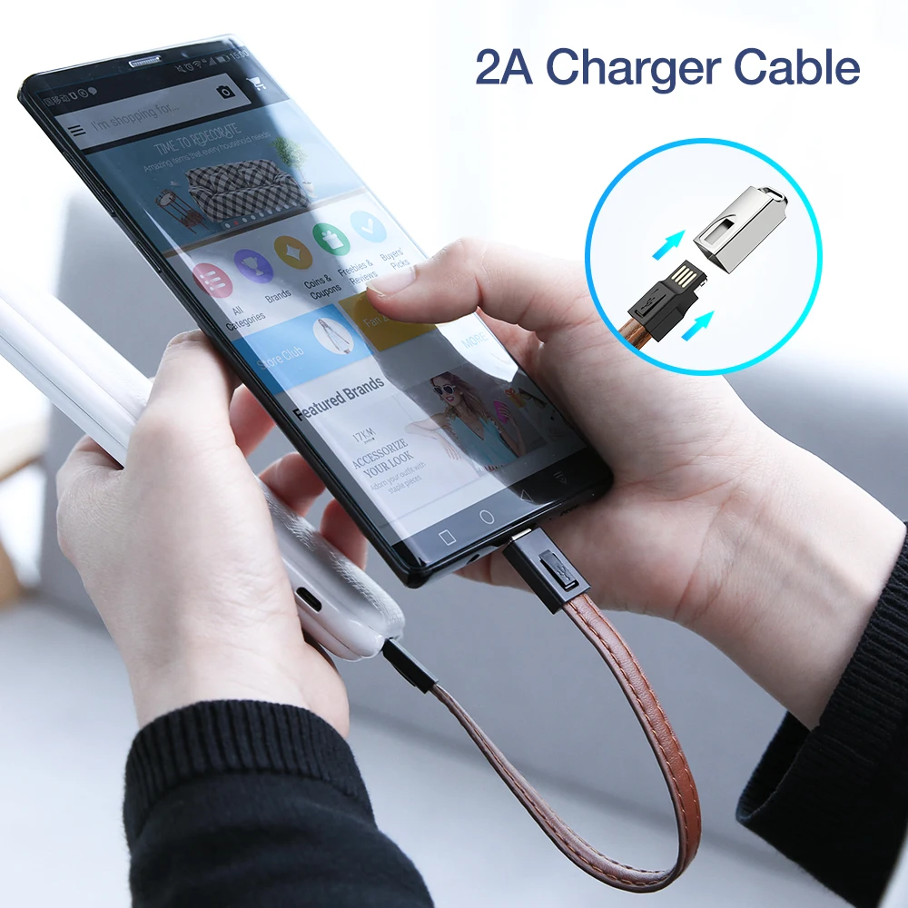 RAXFLY Keychain USB Kabel Für iPhone XS X 8 Plus Leder Micro USB Typ C Kabel Für Samsung Redmi Hinw