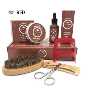

Pro Men Beard Care Kits Beard Wax/Oil/Comb/Brush/Scissor Beard Styling Tools Set Gifts