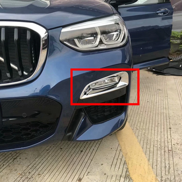 

2Pcs/Set ABS Chrome Car Front Fog Lights Frame Lamp Cover Trim Accessories For BMW X3 G01 2018 2019 Car Styling