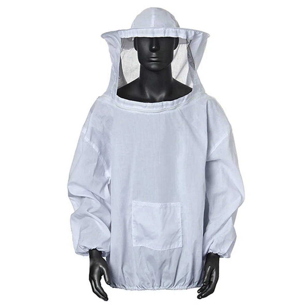 Практичная белая защитная одежда для пчеловодства, профессиональный защитный костюм для пчеловодства, куртка, платье с вуалью и шляпой, экипированный костюм