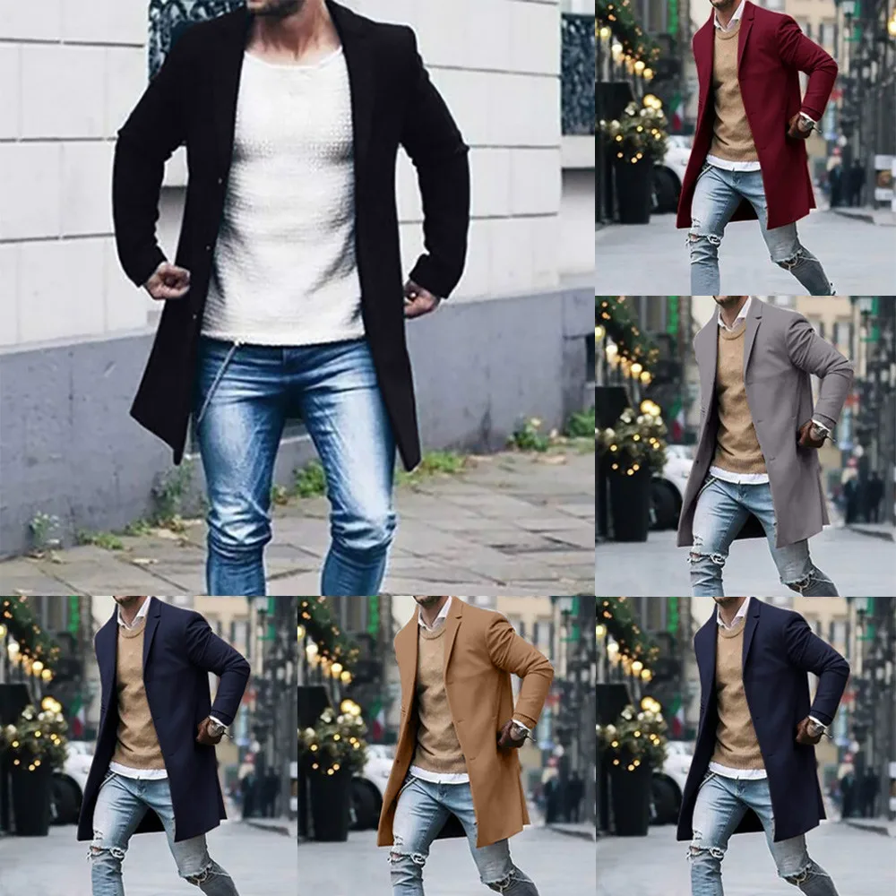 Осенне-зимний Длинный блейзер Masculino, модный мужской повседневный костюм из бутика с длинным рукавом, Мужской приталенный деловой костюм, блейзеры, куртка