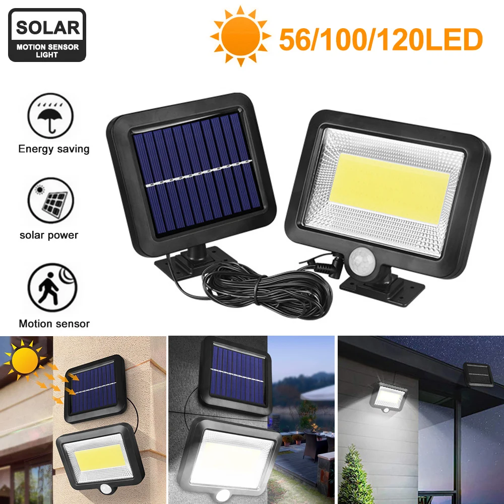 56/100/120LED Solar light Outdoor Motion Sensor Light Path Garden Yard Night Lighting Wall lamp Waterproof Lamp | Освещение