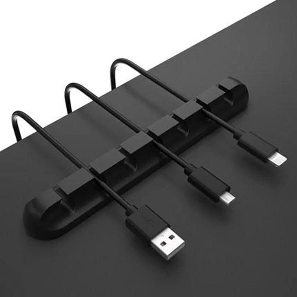 3 5 7 Slots Desktop Cable Clips Tidy Management Wire Organizer Winder Self Adhesive Organizing Home Office Mouse USB PC Charging