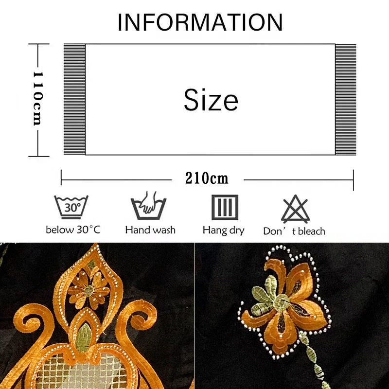 2021 African Cotton Hijab Scarf For Muslim Women Dubai Turkey India Pray Large Size 210x110cm Diamonds Embroidery Shawl Les-009
