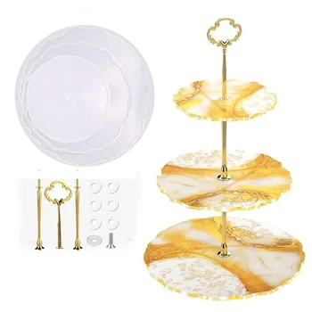 

3-Layer Cake Holder Mold Is Suitable for Resin, with Handle Accessories Is Used to Make Cupcake Serving Racks