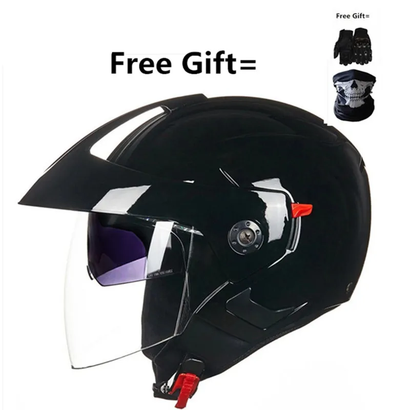 Top Helmets Open Face Motorcycle Helmet with Sunshield (Matte Black, X-Large) DOT approved quick release buckle