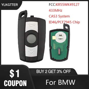 

YLKGTTER 433MHz Smart Remote Key Keyless Fob for BMW 1/3/5/7 Series CAS3 System X5 X6 Z4 Car Control Transmitter PCF7945 Chip