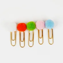 5 шт./упак. милый шар для волос розовое золото металл канцелярская Скрепка Закладка канцелярский школьный офисный поставка Escolar Papelaria