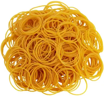 

600 Pcs Per Bag Rubber Bands Rubber Ring Band Loop in Yellow Sturdy Stretchable Band Loop School Office Supplies Stationery