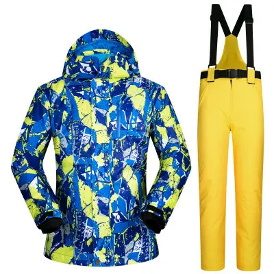Color 9 С капюшоном мужской лыжный костюм сноуборд куртка брюки зимняя одежда брюки зимний костюм ветрозащитная водонепроницаемая верхняя спортивная одежда для мужчин - Цвет: Color 9