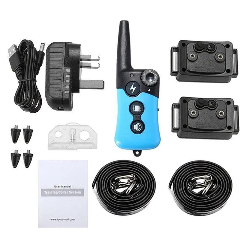 Wireless Electric Dog Pet Fence Waterproof Ultrasonic Training Collars Dog Training System With 1 Remote 2 Collars