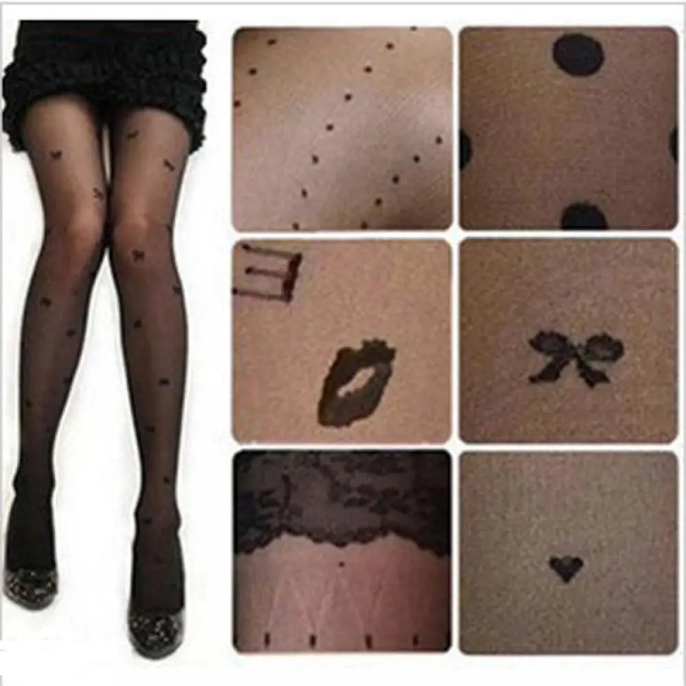 1 пара хит продаж Летние черные сексуальные колготки чулки женские жаккардовые с