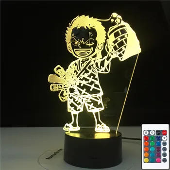 

3D-4798 Anime ONE PIECE Led Night Light Roronoa Zoro Figure Nightlight for Kids Child Bedroom Decoration Usb Table 3d Lamp Gift