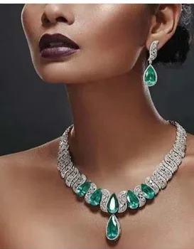 

Nigeria 2pcs Bridal Zirconia Jewelry Sets For Women Party, Luxury Dubai Nigeria CZ Crystal Wedding Jewelry Sets