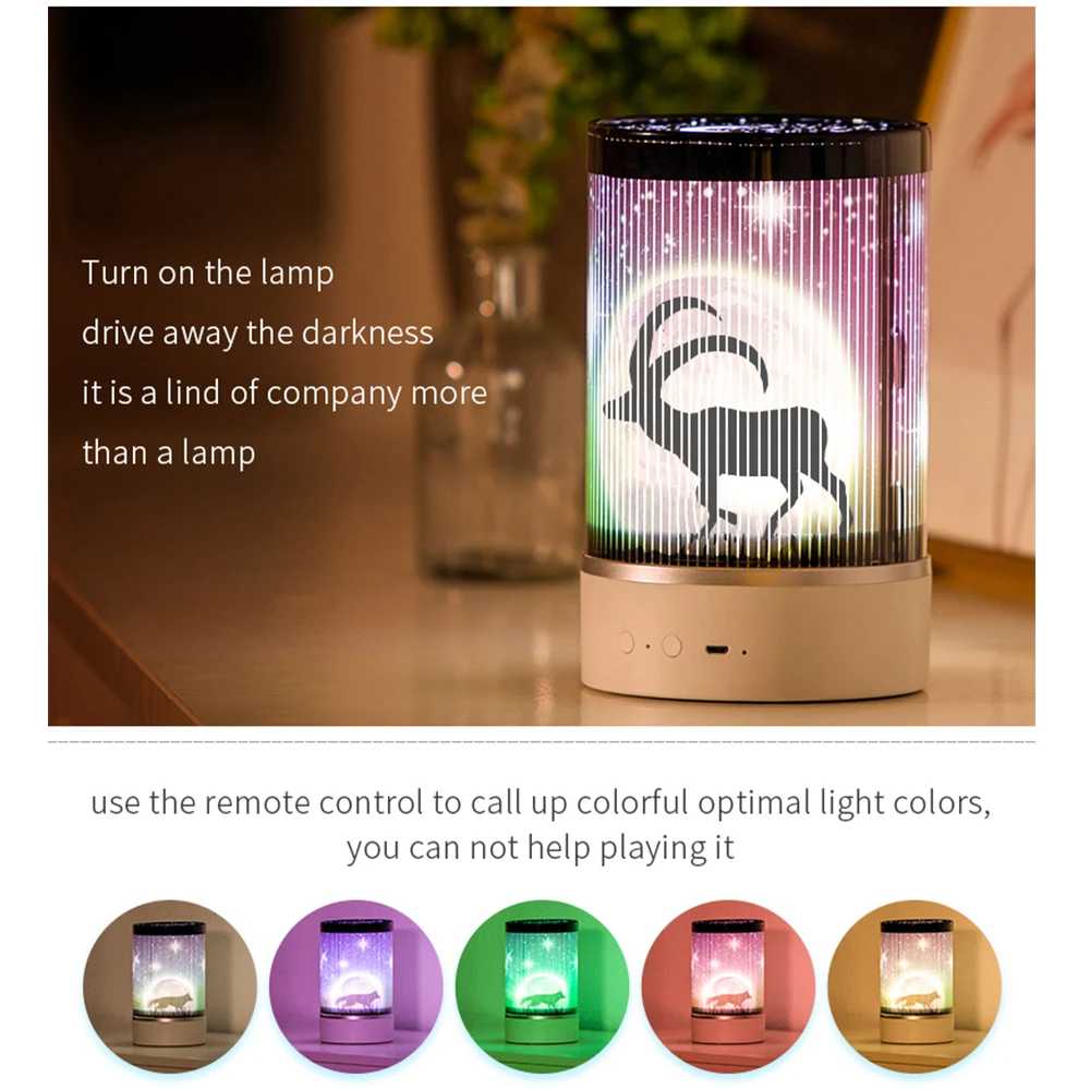 Dozzlor 1 PC LED Animated Project Night Light Lamp Decoration For Baby Kids Sleeping