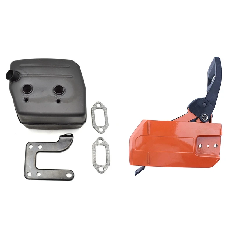 Chainsaw Exhaust Muffler With Support Gasket Plate For Husqvarna 61 66