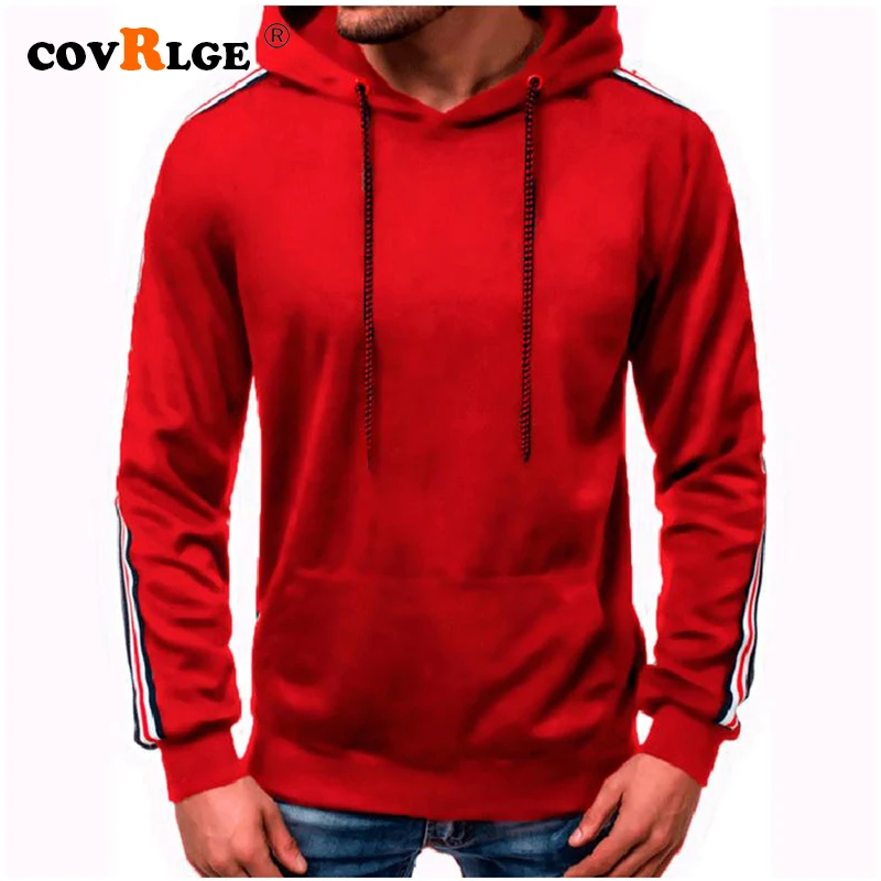 

Covrlge Pocket Solid Stripe Hooded Cardigan Men Zipper Autumn Hoodies Coat Men Long Sleeve Sweatshirts Male Streetwear MWW185