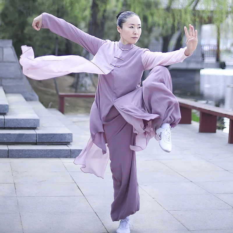 Fashion Tai Chi Uniform Martial Arts Performance Costumes Chinese Traditional Folk Kung Fu Suit Morning Sportswear T2076 | Тематическая
