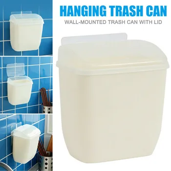 

Kitchen Wall Mounted Cupboard Hanging Trash Can Rubbish Container Storage Bin Box Home Bedroom Bathroom Car Garbage Organizer