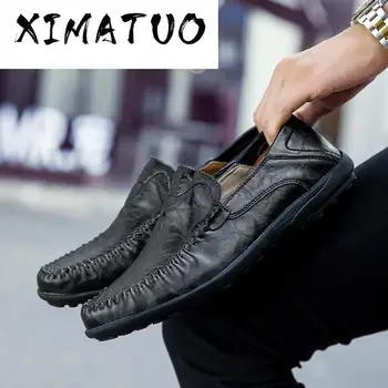 

Summer Men Casual Shoes Luxury Brand Genuine Leather Mens Loafers Moccasins 2020 Hollow Out Breathable Slip on Male Boat Shoes